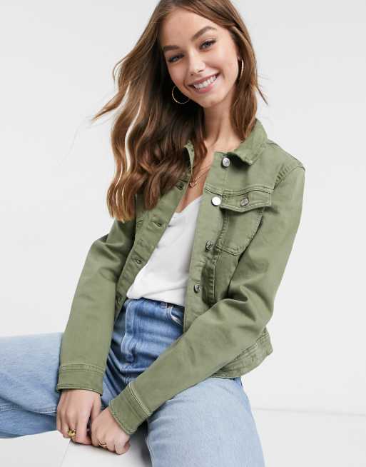 Veste jean kaki online femme