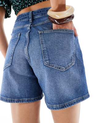 Only Tie Detail Loose Fit Denim Shorts