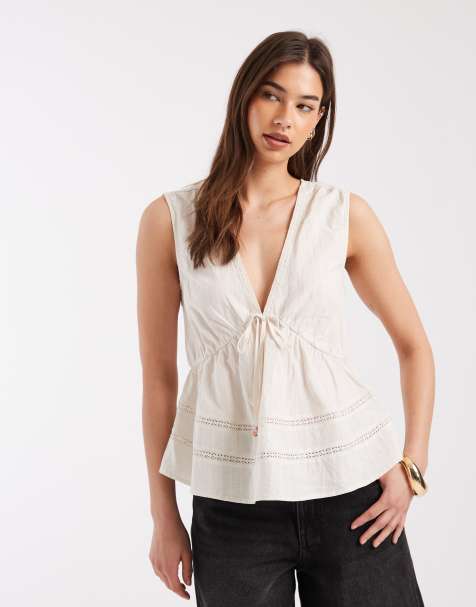 ONLY tie detail top in white - view 1