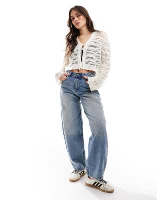 ONLY TIE FRONT CROCHET CARDIGAN 