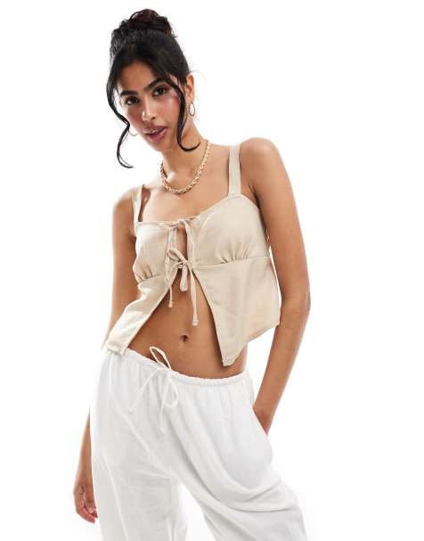 ONLY tie front top in stone - view 1