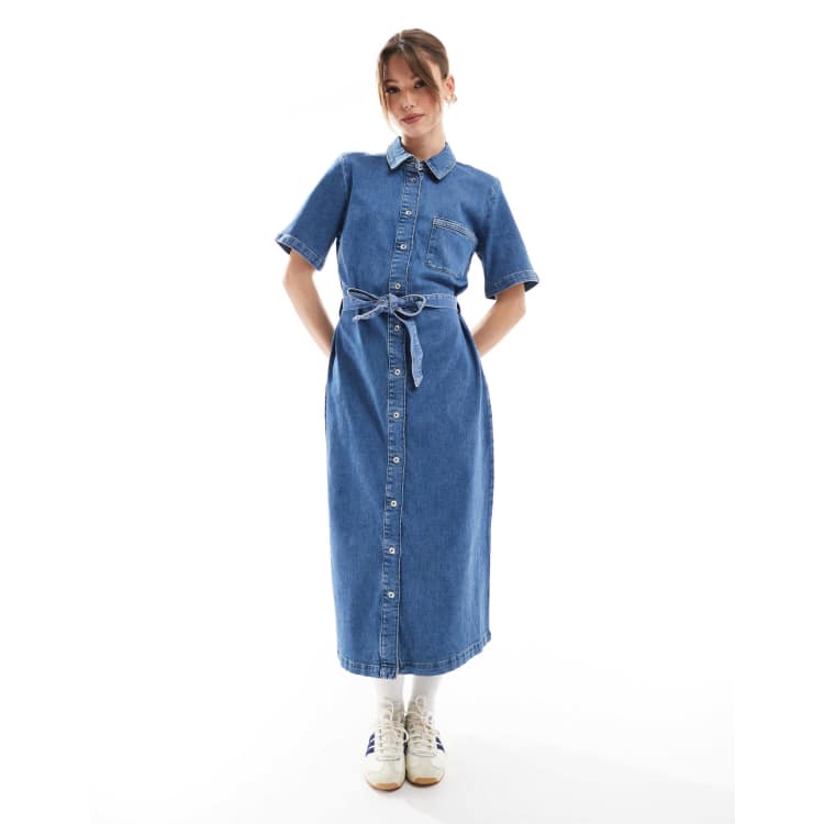 white christmas dresses Tribal Denim Darling Midi Dress – Kelley Cawley