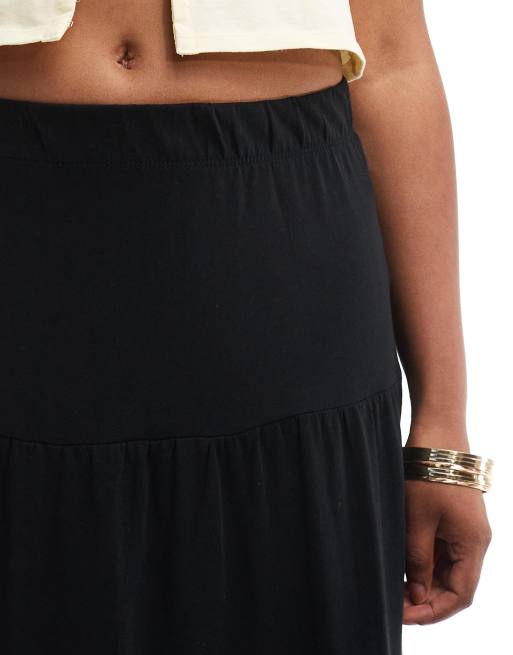 ONLY tiered maxi skirt in black , 5 of 5