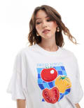 [ONLY] ONLY tomato crop t-shirt in white 10 White