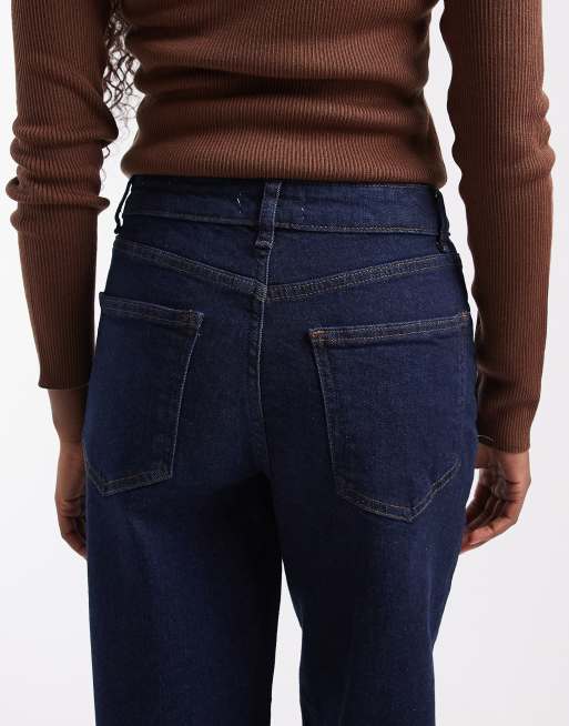 ONLY Tonnie loose straight leg jeans in rinsed dark blue, 5 of 5