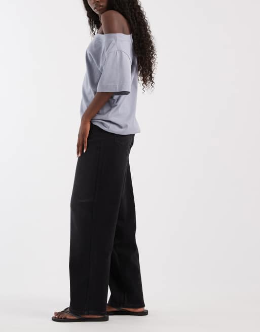 ONLY Tonnie løse jeans med lige ben i vasket sort, 2 af 5