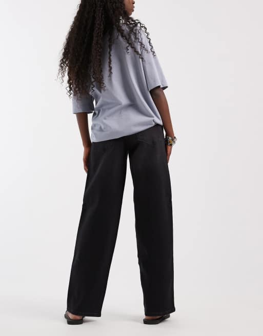 ONLY Tonnie løse jeans med lige ben i vasket sort, 3 af 5
