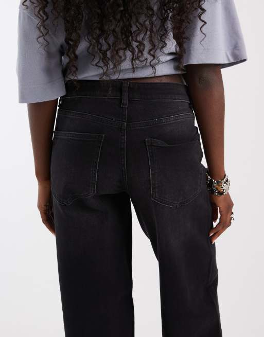 ONLY Tonnie løse jeans med lige ben i vasket sort, 5 af 5