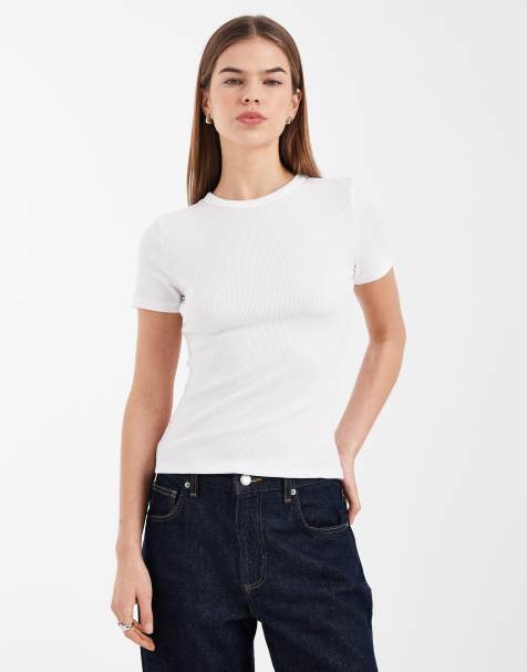 ONLY - Top aderente bianco a coste - view 1