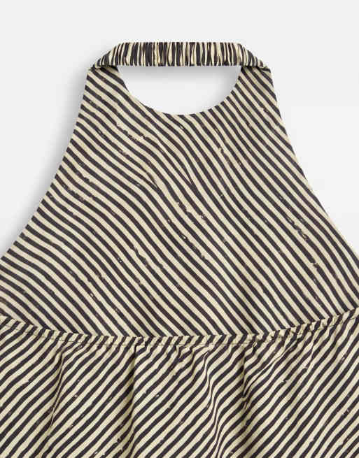 Only - Top allacciato al collo nero a righe in coordinato, 7 di 8