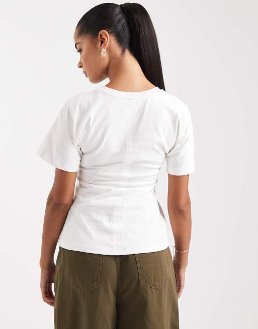 ONLY - Top bianco con dettagli arricciati, 3 di 4