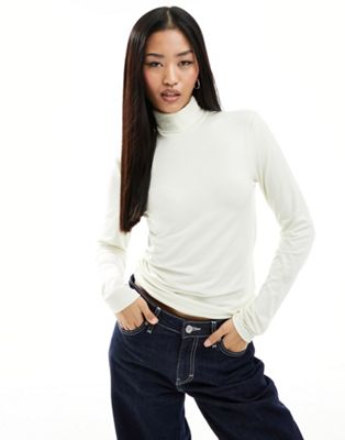 Only roll neck top in off white - ASOS Price Checker
