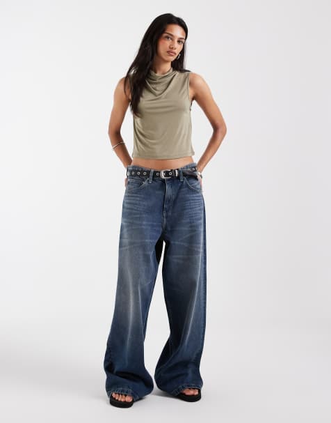 ONLY - Top con scollo ad anello kaki chiaro - view 1