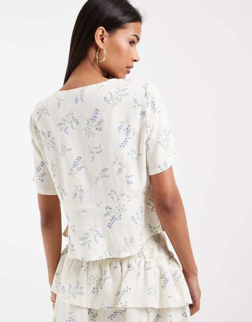Only - Top d'ensemble avec imprimé fleuri - Blanc, 4 de 4