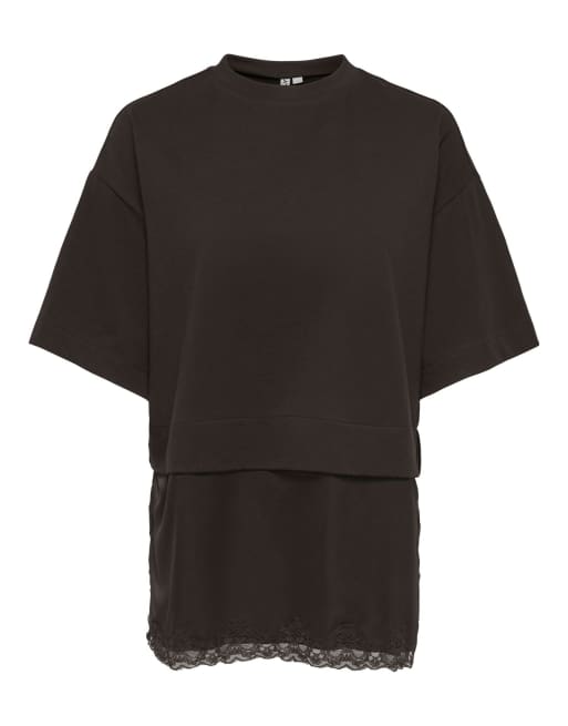 ONLY top i mørkebrun, 6 af 7