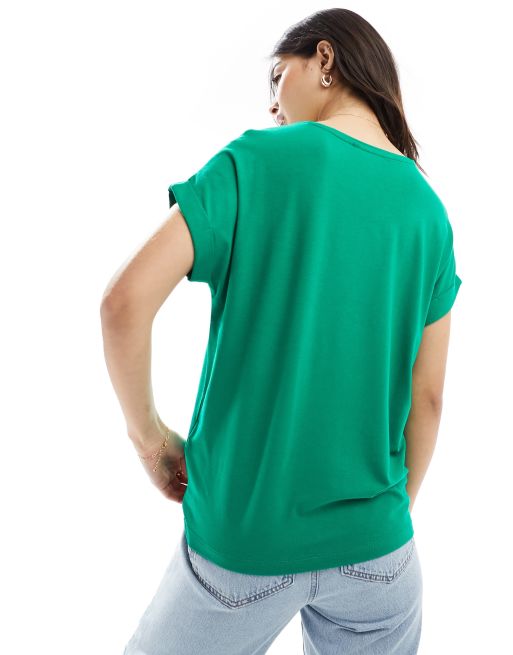 ONLY - Top met korte mouwen en ronde hals in felgroen , 4 van 4