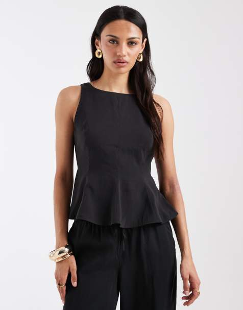 ONLY - Top met open achterkant en strik in zwart, deel van co-ord set - view 1