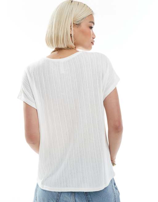 ONLY - Top texturé côtelé - Blanc, 3 de 4