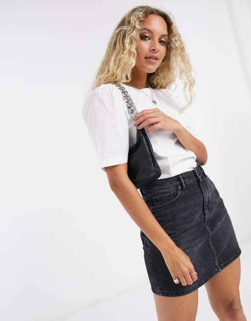 Only top with cotton sleeves in white | ASOS