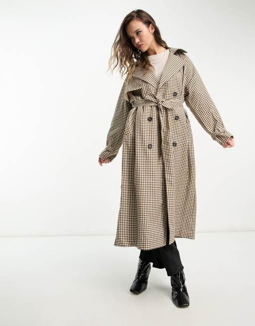 Only Trench coat carreaux Marron