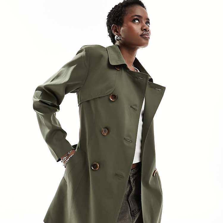 ONLY trench coat in khaki | ASOS ONLY trench coat in khaki | ASOS