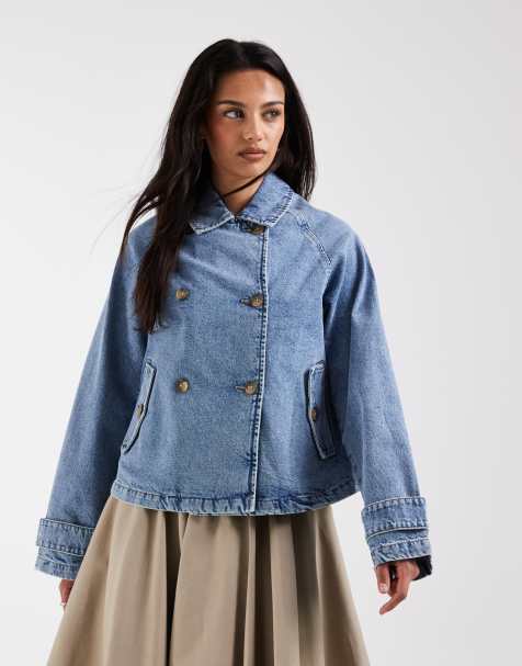 ONLY - Trench corto in denim azzurro - view 1