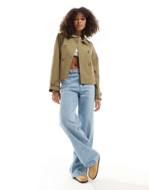 ONLY - Trench taglio corto kaki