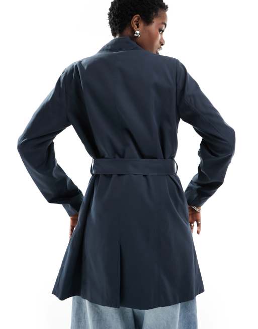 ONLY – Trenchcoat in Marineblau ASOS