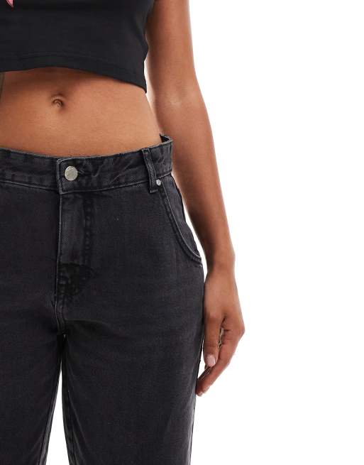 ONLY – Troy – Czarne jeans karotki z wysokim stanem , 4 z 5