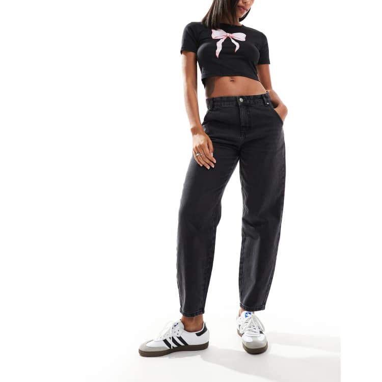 ONLY Troy high waist carrot jeans in black | ASOS