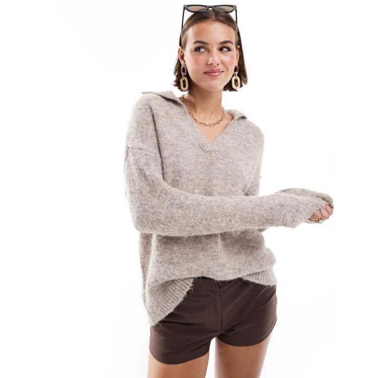 ONLY Onlella Piumo L/S V-hals Pullover Cc Knt dames Pullover trui