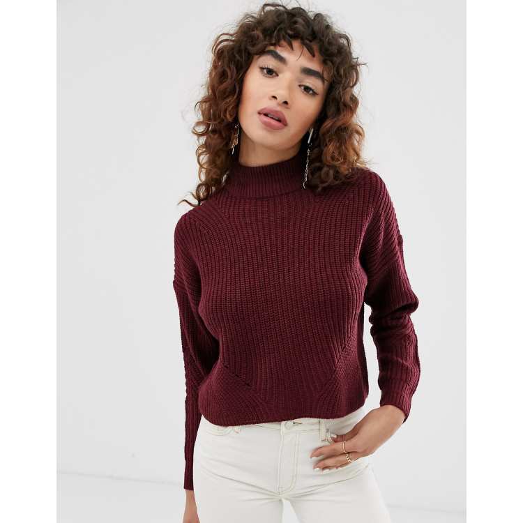 Only turtle neck cropped chunky knit jumper ASOS