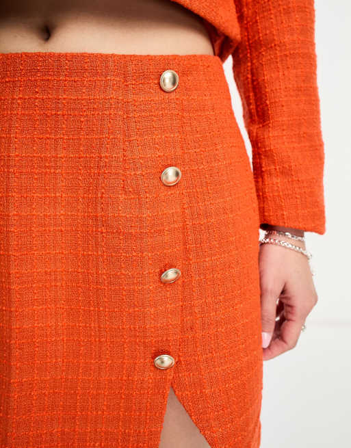 Tweed on sale skirt orange