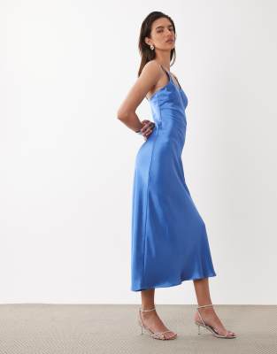 Only V-neck Midaxi Dress In Blue