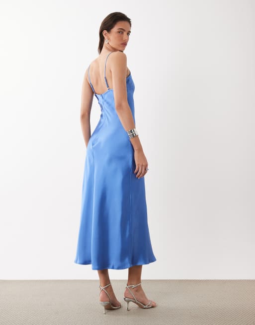 ONLY v-neck midaxi dress in blue, 4 of 4