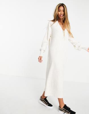 asos white knit dress