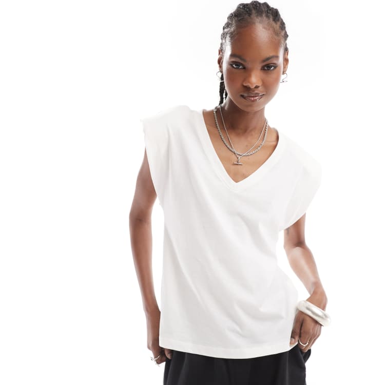 売れ筋商品|||アンナ フィールド Tシャツ レディース トップス BASIC V NECK DROP SHOULDER 2 PACK  - Basic T-shirt - black/white アンナ フィールド レディース Tシャツ トップス BASIC V NECK