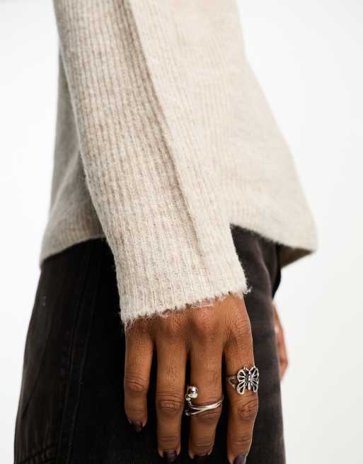 Only v neck sweater in stone heather , 3 of 4