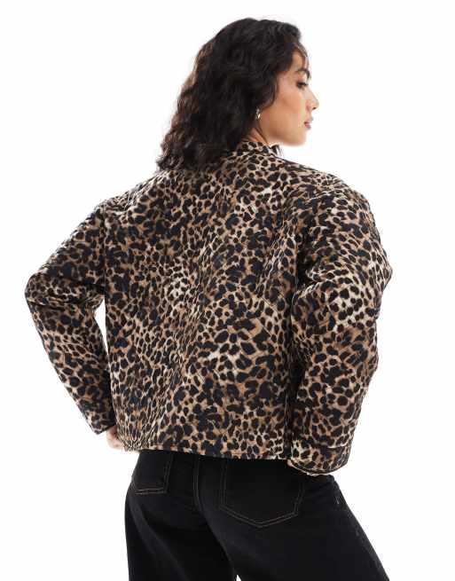 ONLY - Vatteret jakke med leopardprint, 2 af 4