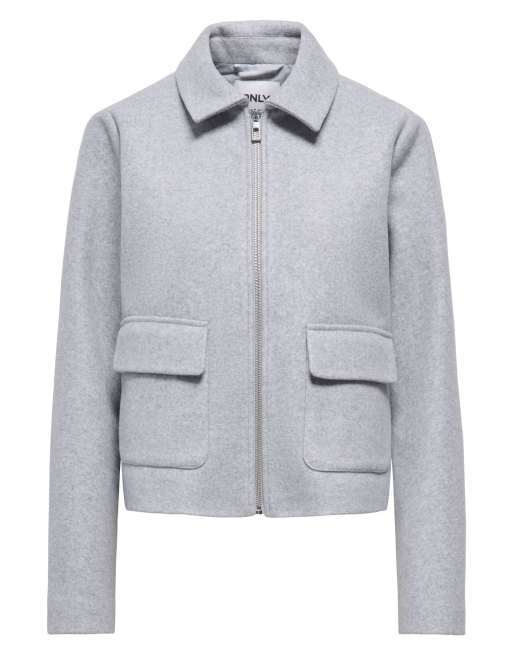 ONLY Vela short zip jacket in grey, 6 of 7