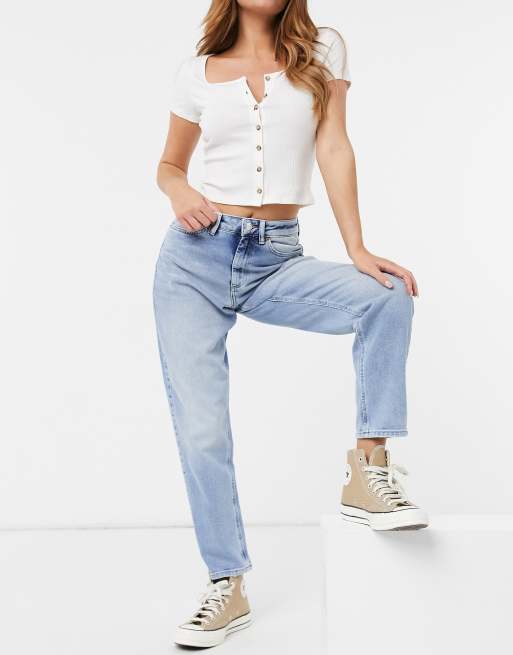 Only – Veneda – Mom-Jeans in Hellblau, 2 von 4