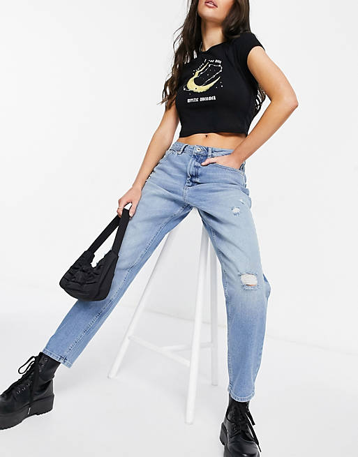 Only Veneda stretch mom jeans in blue