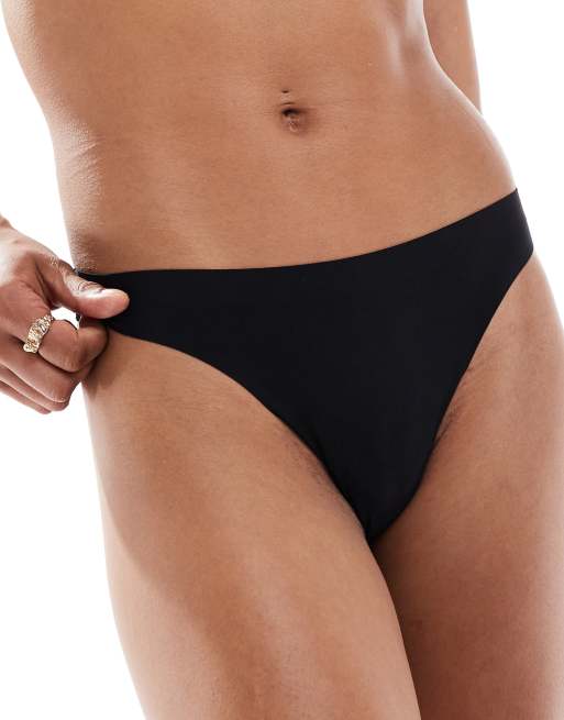 ONLY – Verstärkter, nicht sichtbarer Tanga in Schwarz, 4 von 4