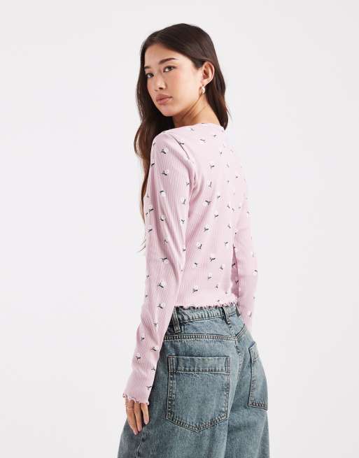ONLY - Vest met bloemenprint in lichtroze, 3 van 4