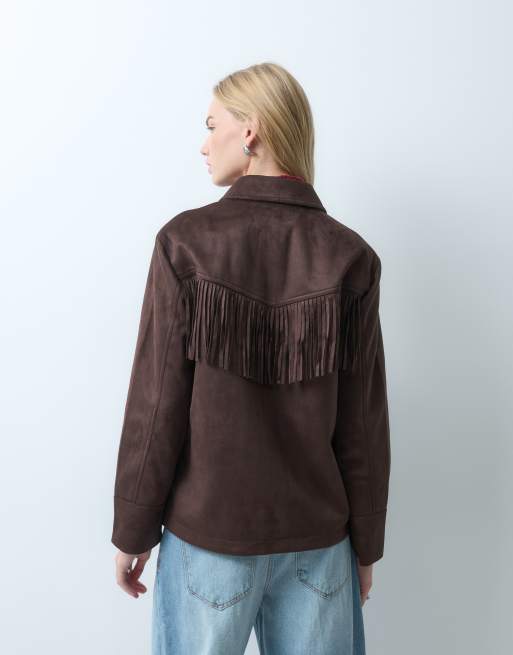 ONLY veste à franges marron foncé, 4 de 4