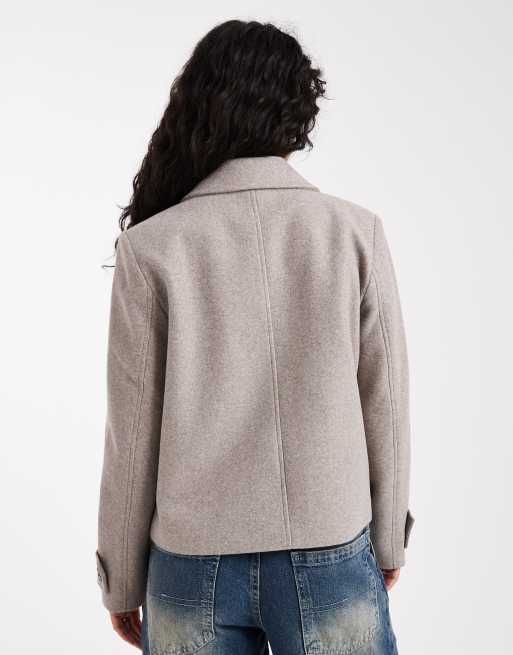 ONLY - Veste courte aspect laine - Marron clair, 3 de 4