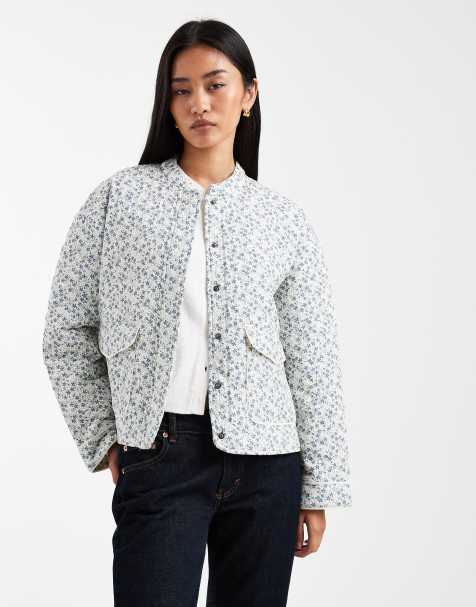 ONLY - Veste matelassée à imprimé fleuri - Bleu - view 1