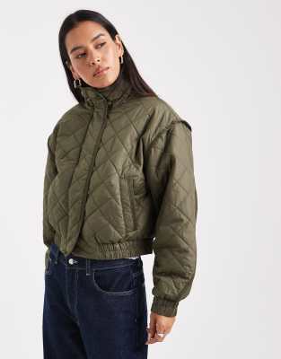 ONLY - Veste matelassée - Kaki-Vert
