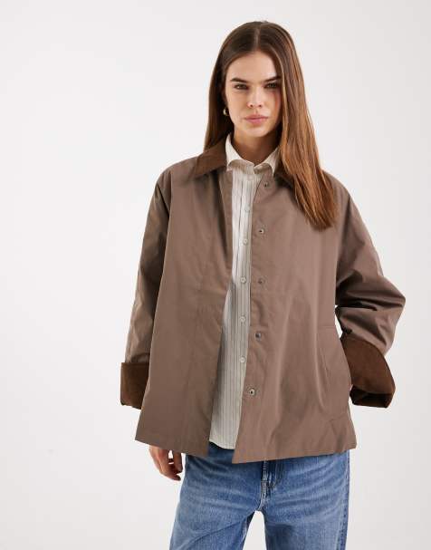 ONLY - Veste utilitaire à col en velours côtelé - Marron - view 1