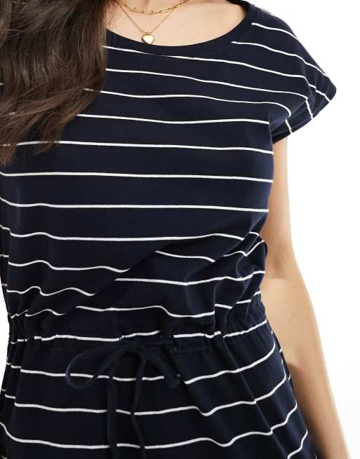 Only - Vestito corto a maniche corte blu scuro a righe , 4 di 4